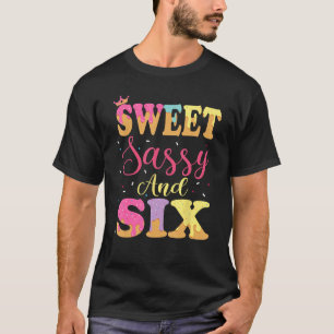 Sweet Sassy And Six Birthday Ice Cream Girls 6 Yea T-Shirt