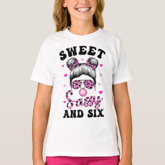 Sweet Sassy And Six Messy Bun Leopard Sunglasses T-Shirt