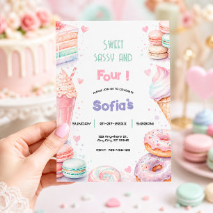 Sweet Sassy Birthday Party Pastel Girl Cute Invitation
