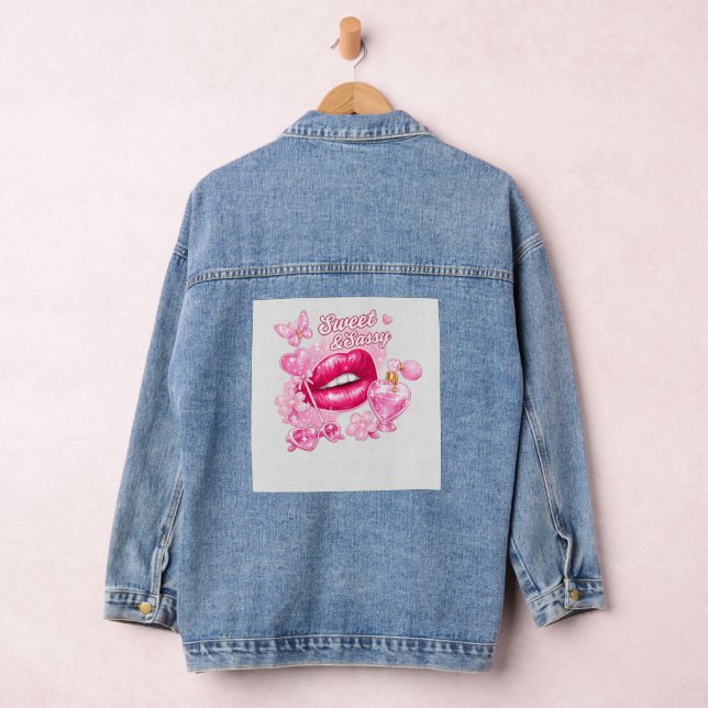 Sweet & Sassy Pink Coquette Denim Jacket (Hangar)