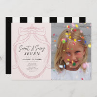 Sweet & Sassy Pink Tiara & Bow Girl Photo Birthday