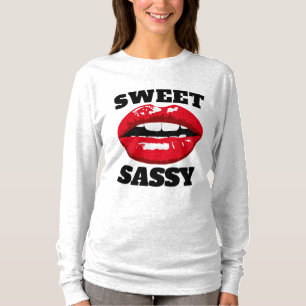 SWEET SASSY RED LIPS Ladies T-Shirts