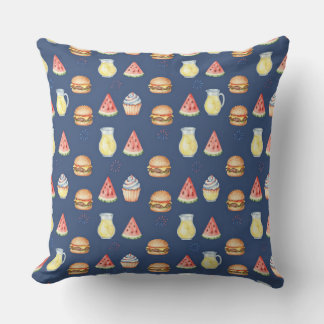 Sweet & Savory Foodie Pattern Decorative Pillow