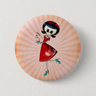 Sweet & Scary Skeleton Girl 6 Cm Round Badge