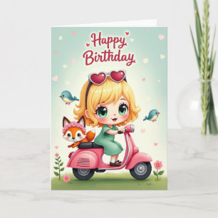 Sweet Scooter Birthday Card