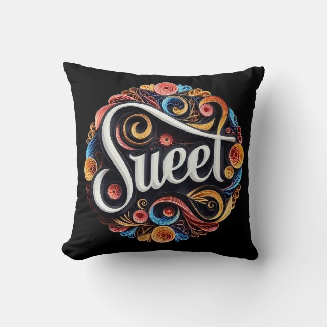 Sweet Script Typography Cushion (Front)
