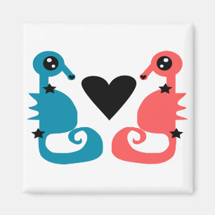 Sweet Seahorse love Magnet