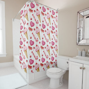 Sweet seamless pattern shower curtain
