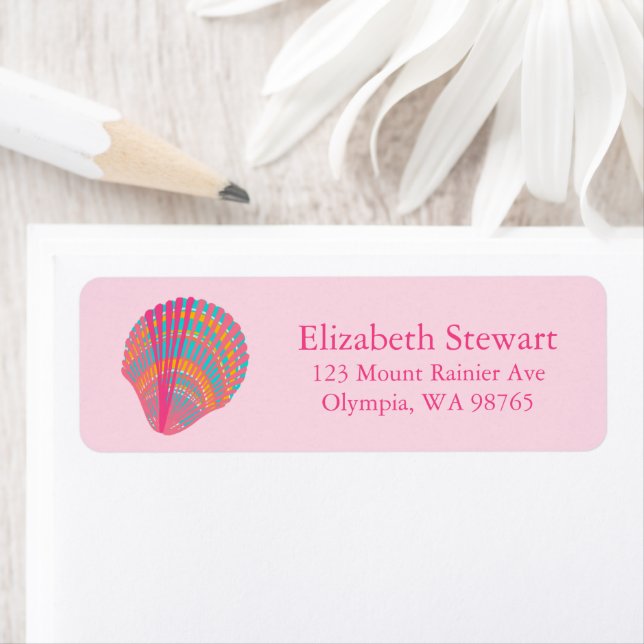 Sweet Seashells Pink Blue CUSTOM Mailing  (Insitu)