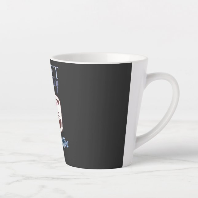 Sweet Serenity Cat Coffee Illustration Latte Mug (Right)