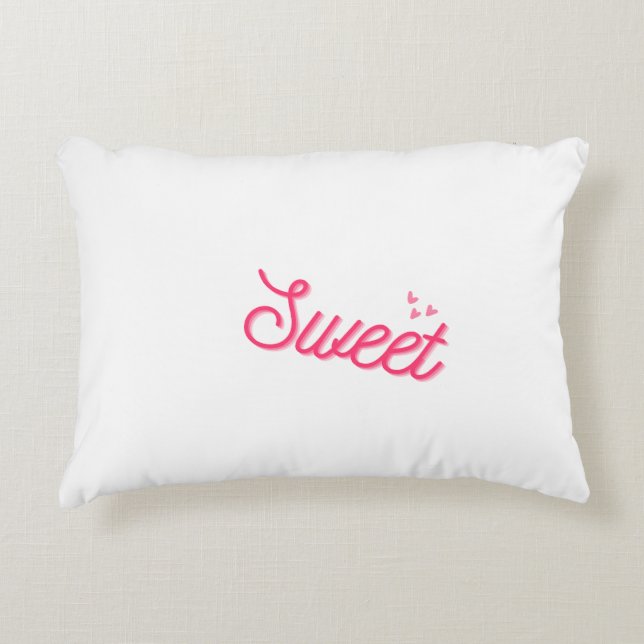 “Sweet Serenity: White Decorative Pillow” Decorative Cushion (Front)
