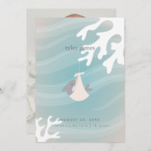 Sweet Shark Baby Flat Announcement Card