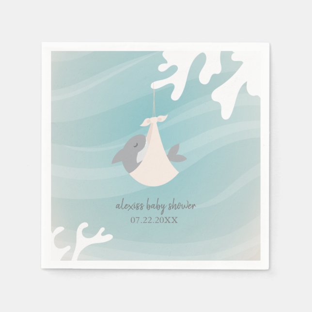 Sweet Shark Baby Shower Napkin (Front)