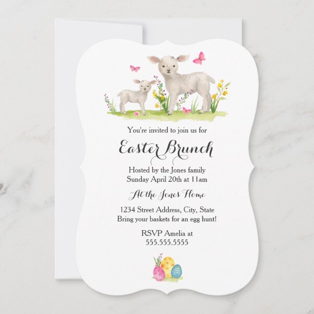 Sweet Sheep Easter Invitation (Front)