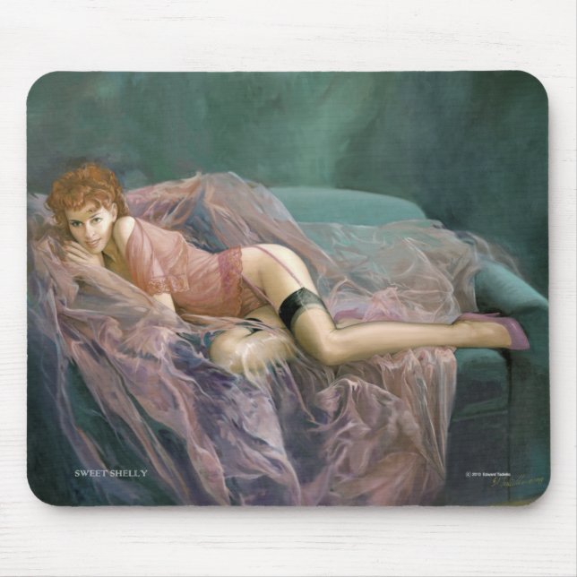"SWEET SHELLY"  Pinup girl mouse pad (Front)