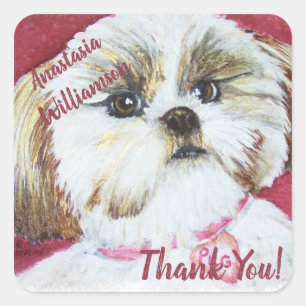 Sweet Shih Tzu THANK YOU Square Sticker