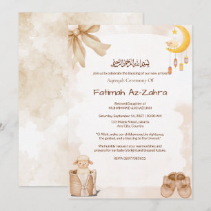 Sweet Shoes Baby Girl Islamic Aqeeqah Lentern Invitation