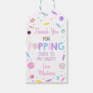 Sweet Shop Lollipop Candy Birthday Thank You Gift Tags