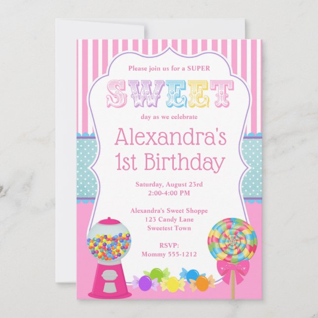 Sweet Shoppe Birthday Invitation (Front)
