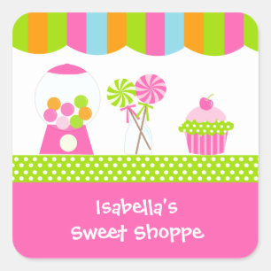 Sweet Shoppe Birthday Party Favour Stickers kids