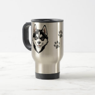 Sweet Siberian Husky Puppy Travel Mug
