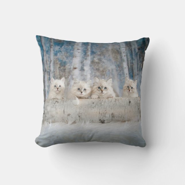 Sweet Siberian Kittens Cushion (Front)
