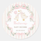 Sweet Silly Goose Pink Bow Floral Baby Shower