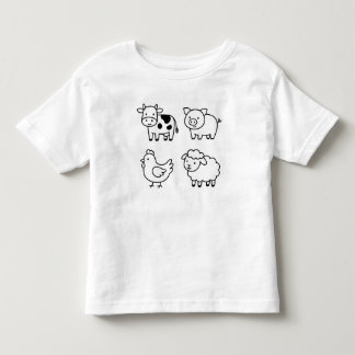Sweet & Simple Farm Animal Outlines T-Shirt