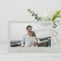 Sweet + Simple Modern We’re Engaged! Single Photo