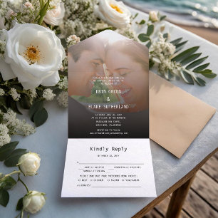 Sweet Simple Photo Wedding All In One Invitation