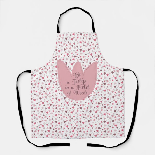 Sweet Simple Pink Tulip Pattern - All direction Apron (Front)