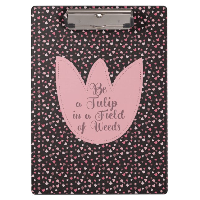 Sweet Simple Pink Tulip Pattern - All direction Clipboard (Front)