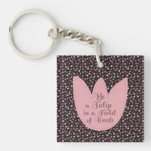 Sweet Simple Pink Tulip Pattern - All direction Key Ring