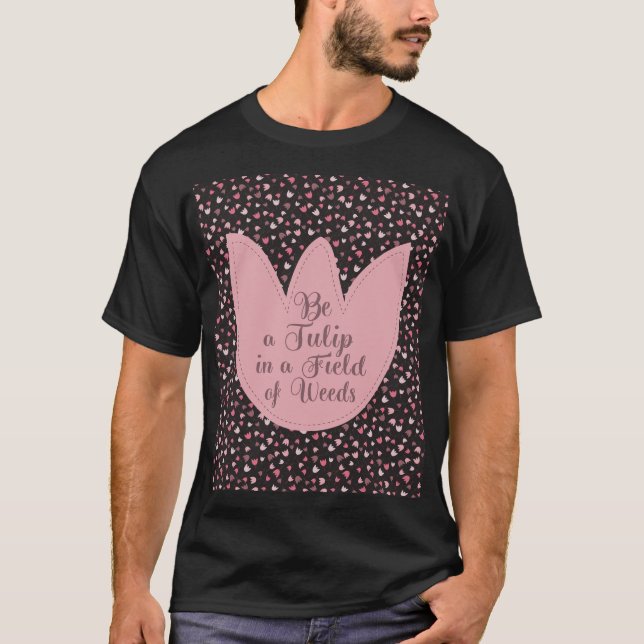 Sweet Simple Pink Tulip Pattern - All direction T-Shirt (Front)