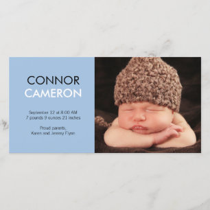 Sweet Simplicity Baby Birth Announcement - Blue
