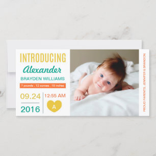 Sweet Simplicity Birth Announcement Photo Card