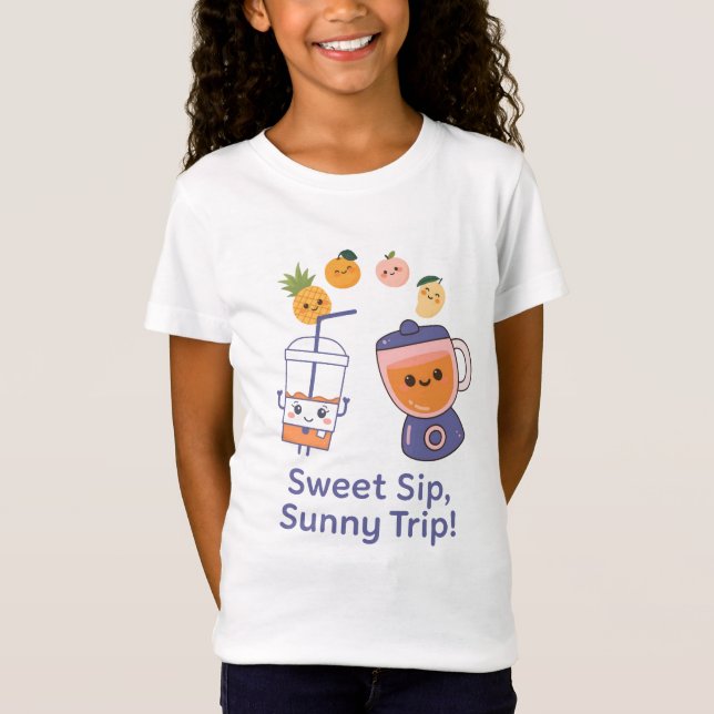 Sweet Sip, Sunny Trip – Kawaii Summer Smoothy  T-Shirt (Front)