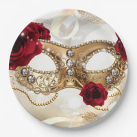 Sweet Sixteen 16 Cream Gold Masquerade Ball Party