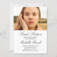 Sweet Sixteen 16 Photo Lovely Invitation