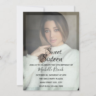 Sweet Sixteen 16 Photo Lovely Invitation