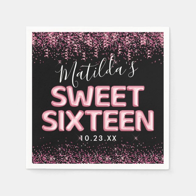 Sweet Sixteen 16th Birthday Party Napkin (Front)