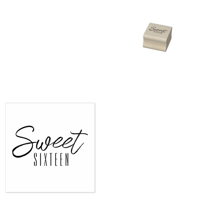 Sweet Sixteen 16th birthday party Rubber Stamp (Stamped)