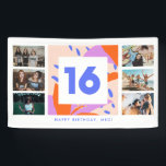 Sweet Sixteen 16th Photo Collage Birthday Party Banner<br><div class="desc">Perfect for a sweet sixteen birthday celebration - this colorful birthday party banner features a six photo collage "sixteen" design. Customize with your photos and birthday message.</div>
