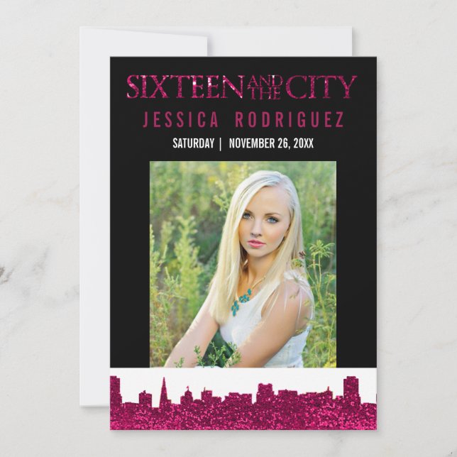 Sweet Sixteen and the City Program FAN Favour Invitation (Front)