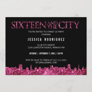Sweet Sixteen and The City Sweet 16 Birthday Party Invitation