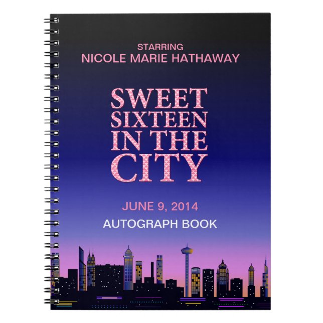 Sweet Sixteen Birthday Autograph Memories Spiral Notebook (Front)