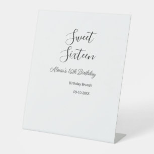 Sweet sixteen birthday brunch 16th birthday name d pedestal sign