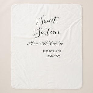 Sweet sixteen birthday brunch 16th birthday name d sherpa blanket