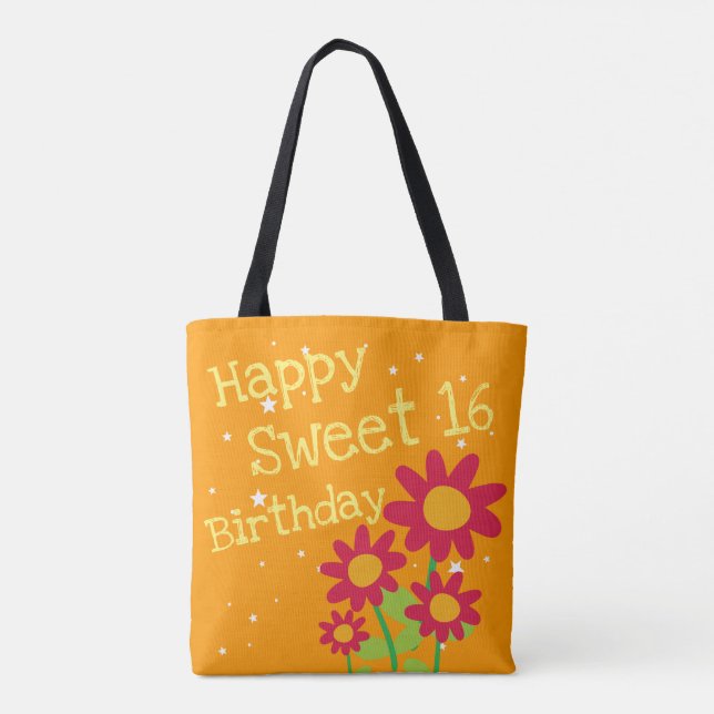 Sweet Sixteen Birthday Gift Tote Bag (Back)