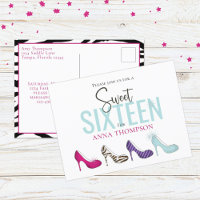 Sweet Sixteen Birthday Girl Shoes Invitation 